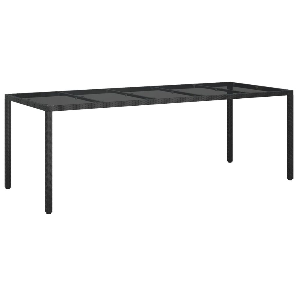 vidaXL Τραπέζι Δείπνου Κήπου Μαύρο 250x100x75 εκ Πολυ Ρατάν