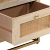 vidaXL Κομοδίνο 40 x 30 x 50 εκ. από Μασίφ Ξύλο Μάνγκο και Σίδηρο