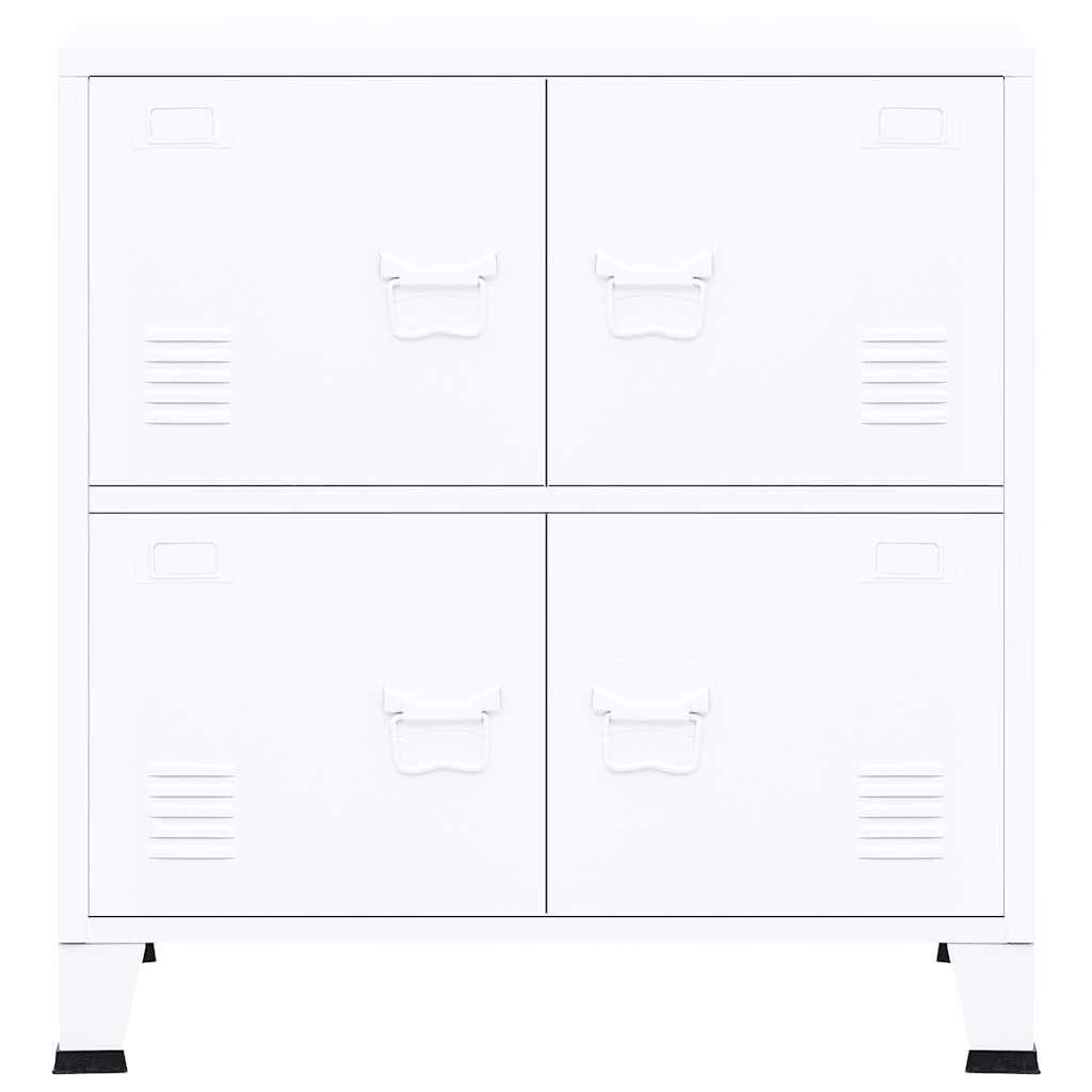 vidaXL Αρχειοθήκη Βιομηχανικού Στιλ Λευκή 75 x 40 x 80 εκ. Ατσάλινη