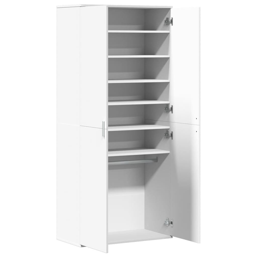 vidaXL Παπουτσοθήκη Λευκή 80x39x178 εκ. από Επεξεργασμένο Ξύλο
