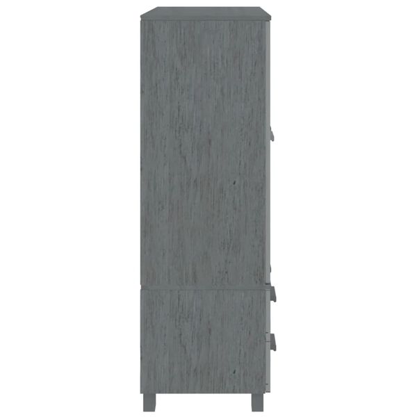 vidaXL Ντουλάπα HAMAR Σκ. Γκρι 99 x 45 x 137 εκ. Μασίφ Ξύλο Πεύκου