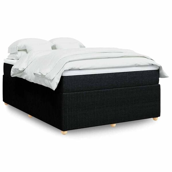 vidaXL &Kappa;&rho;&epsilon;&beta;ά&tau;&iota; Boxspring &mu;&epsilon; &Sigma;&tau;&rho;ώ&mu;&alpha; &Mu;&alpha;ύ&rho;&omicron; 140x200 &epsilon;&kappa;. &Upsilon;&phi;&alpha;&sigma;&mu;ά&tau;&iota;&nu;&omicron;