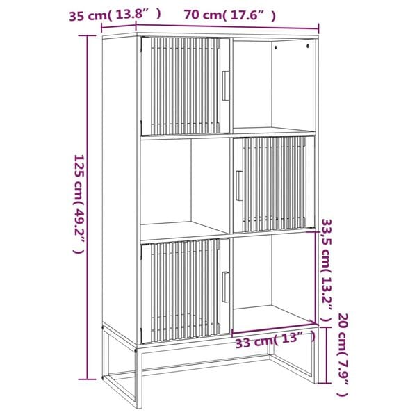 vidaXL Ντουλάπι Λευκό 70 x 35 x 125 εκ. από Επεξεργασμένο Ξύλο