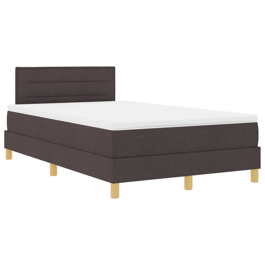 vidaXL Box Spring Κρεβάτι Σκούρο καφέ Ξύλο 120 x 200 cm Ανθεκτικό