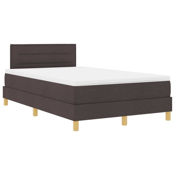 vidaXL Box Spring Κρεβάτι Σκούρο καφέ Ξύλο 120 x 200 cm Ανθεκτικό