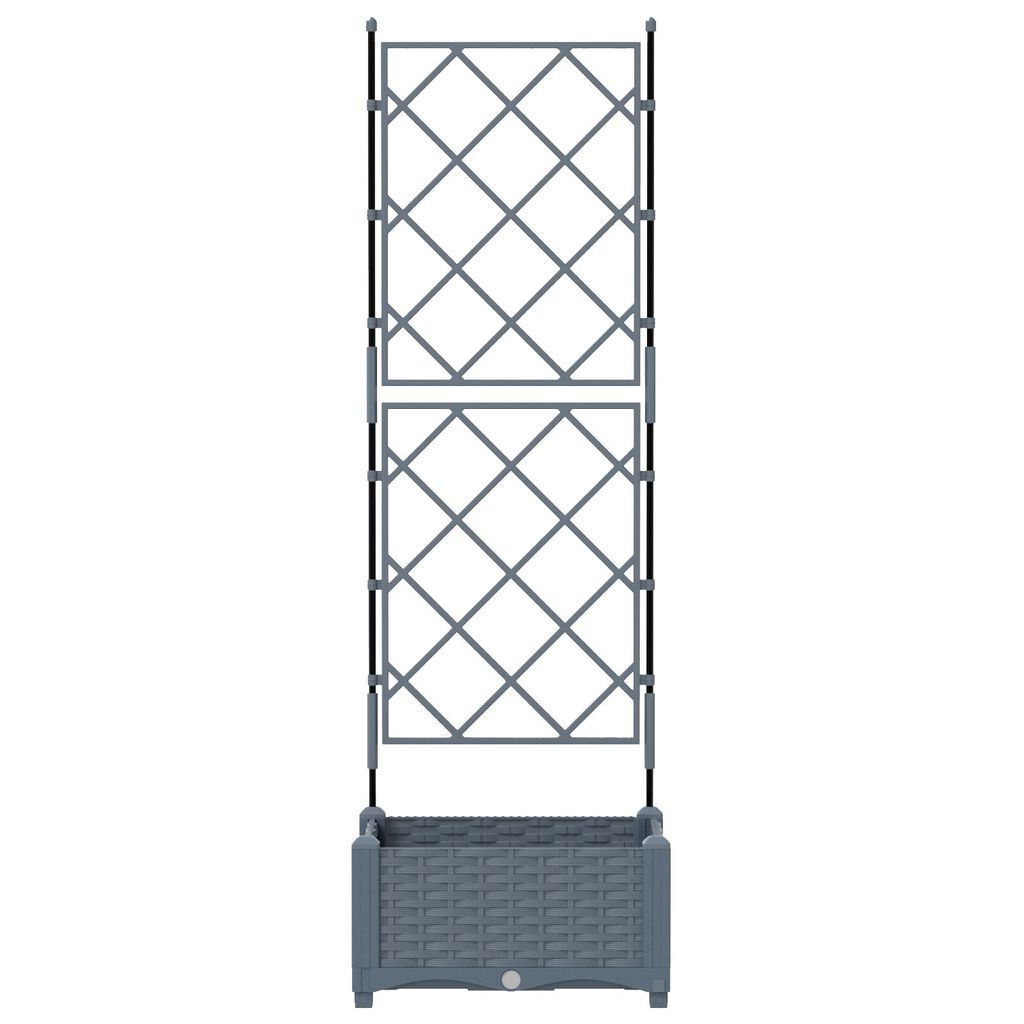 vidaXL Γλάστρα Κήπου με Στήλη Ανοιχτό Γκρι 40x40x125.5 εκ