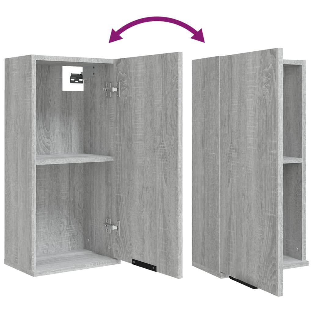 vidaXL Ντουλάπι Μπάνιου Επιτοίχιο Γκρι sonoma 32 x 20 x 67 εκ.
