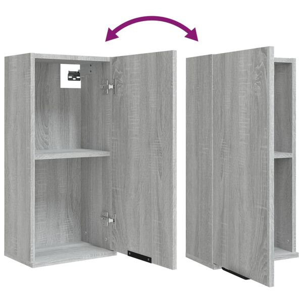 vidaXL Ντουλάπι Μπάνιου Επιτοίχιο Γκρι sonoma 32 x 20 x 67 εκ.