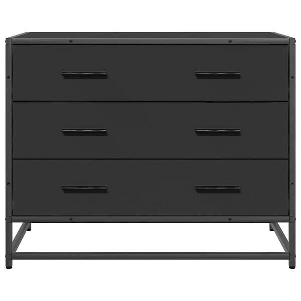 ντουλάπι συρταριών vidaXL Μαύρο 70x41x56 cm Κατασκευασμένο ξύλο
