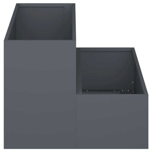 vidaXL Γλάστρα Κήπου 2-Επίπεδη 100x60x45 εκ Ανθρακί Πλαστικό