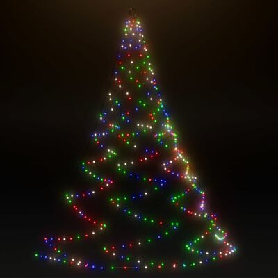 vidaXL Χριστ. Δέντρο Τοίχου Εξ/Εσ. Χώρου Πολύχρ. 5μ.720LED&Μετ. Γάντζο