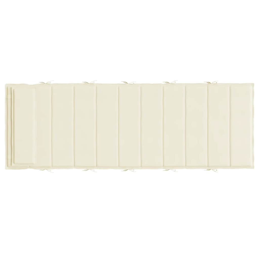 vidaXL Μαξιλάρι Ξαπλώστρας Κρεμ 180x60x4 εκ. από Ύφασμα Oxford