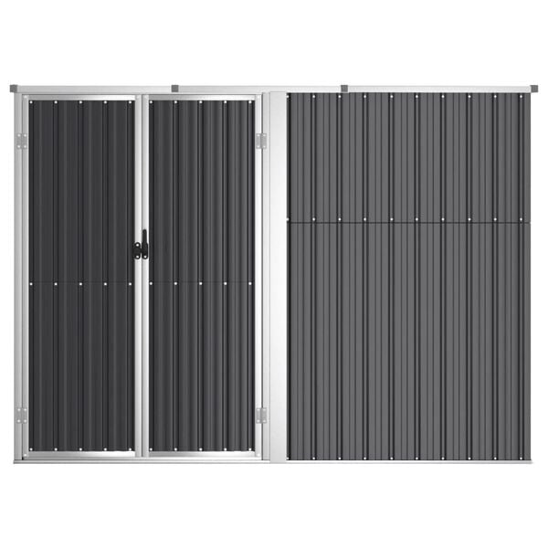 vidaXL Αποθήκη Εργαλείων Κήπου Ανθρακί 225x89x161 εκ. Γαλβαν. Ατσάλι