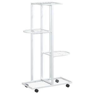 vidaXL &Beta;ά&sigma;&eta; &Lambda;&omicron;&upsilon;&lambda;&omicron;&upsilon;&delta;&iota;ώ&nu; 4 &Epsilon;&pi;&iota;&pi;έ&delta;&omega;&nu; &mu;&epsilon; &Rho;ό&delta;&epsilon;&sigmaf; 44x23x80 &epsilon;&kappa;. &Lambda;&epsilon;&upsilon;&kappa;ή &Sigma;ί&delta;&epsilon;&rho;&omicron;