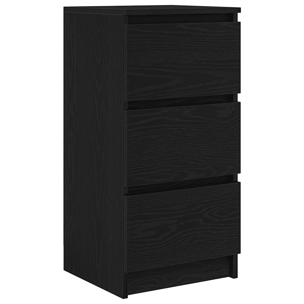 vidaXL Συρταριέρα Μαύρη βελανιδιά 37,5x35x76 εκ. Κατασκευασμένο ξύλο