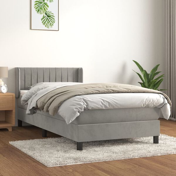 vidaXL &Kappa;&rho;&epsilon;&beta;ά&tau;&iota; Boxspring &mu;&epsilon; &Sigma;&tau;&rho;ώ&mu;&alpha; &Alpha;&nu;&omicron;&iota;&chi;&tau;ό &Gamma;&kappa;&rho;&iota; 90x190 &epsilon;&kappa;. &Beta;&epsilon;&lambda;&omicron;ύ&delta;&iota;&nu;&omicron;