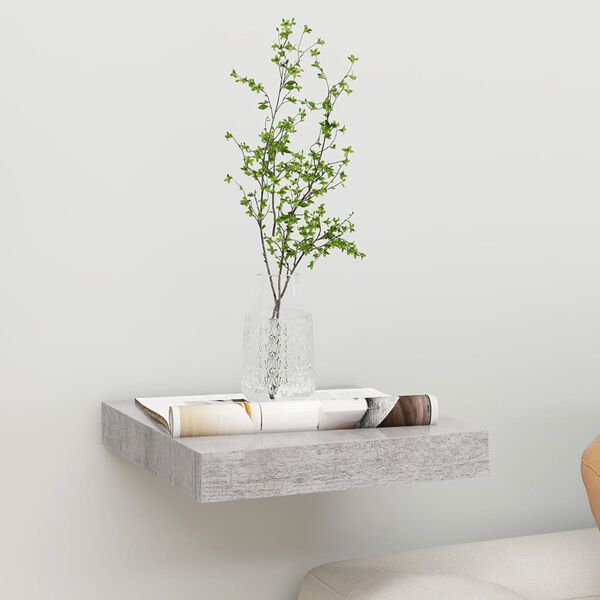 vidaXL Ράφι Τοίχου Γκρι Σκυροδέματος 23 x 23,5 x 3,8 εκ. από MDF