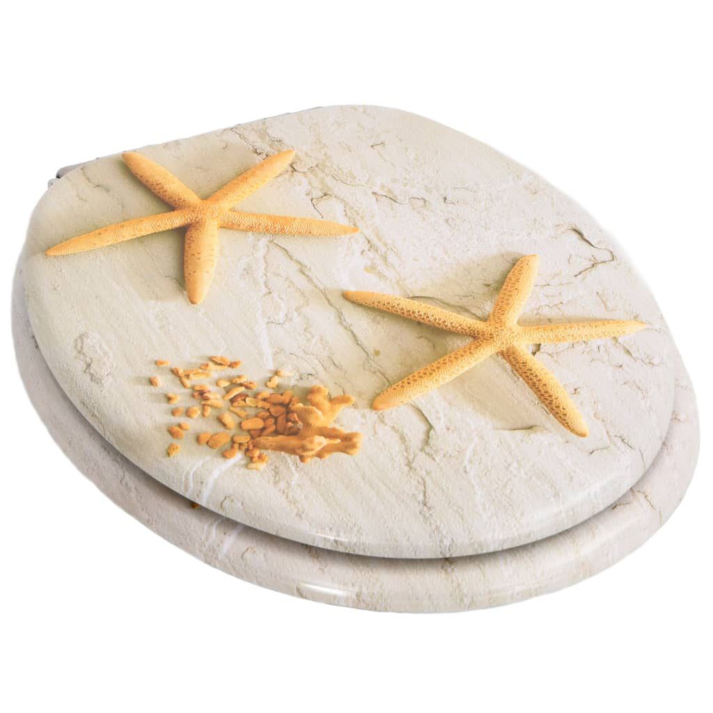 vidaXL Κάλυμμα Λεκάνης με Καπάκι Soft Close Σχέδιο Αστερίες από MDF