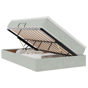 vidaXL Κρεβάτι με αποθηκευτικό χώρο και στρώμα με στρώμα Ανοιχτό γκρι