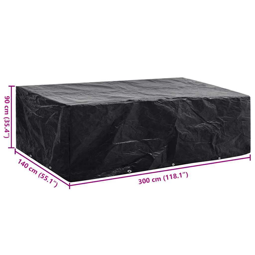 vidaXL Κάλυμμα Επίπλων Κήπου με 8 Κρίκους 300 x 140 x 90 εκ.