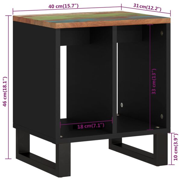 vidaXL Βοηθητικό Τραπέζι 40x31x46 εκ. Μασίφ Ανακυκλ. & Επεξ. Ξύλο