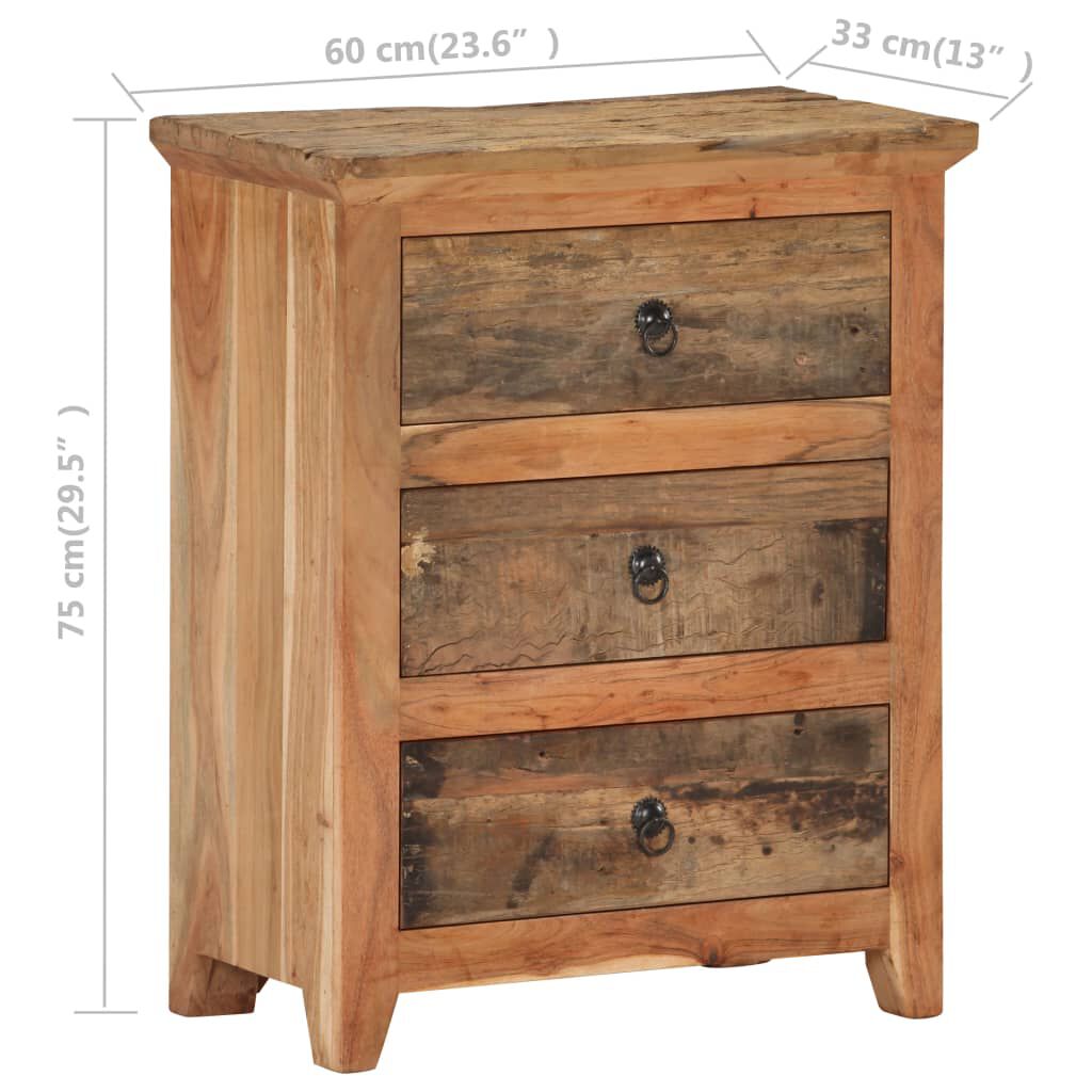 vidaXL Ντουλάπι 60x33x75 εκ. από Μασίφ Ξύλο Ακακίας/Ανακυκλωμένο Ξύλο