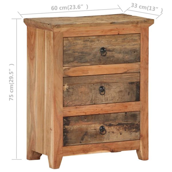 vidaXL Ντουλάπι 60x33x75 εκ. από Μασίφ Ξύλο Ακακίας/Ανακυκλωμένο Ξύλο