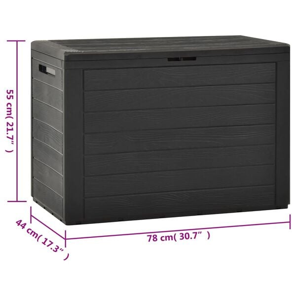 vidaXL Μπαούλο Αποθήκευσης Κήπου Ανθρακί 78 x 44 x 55 εκ.