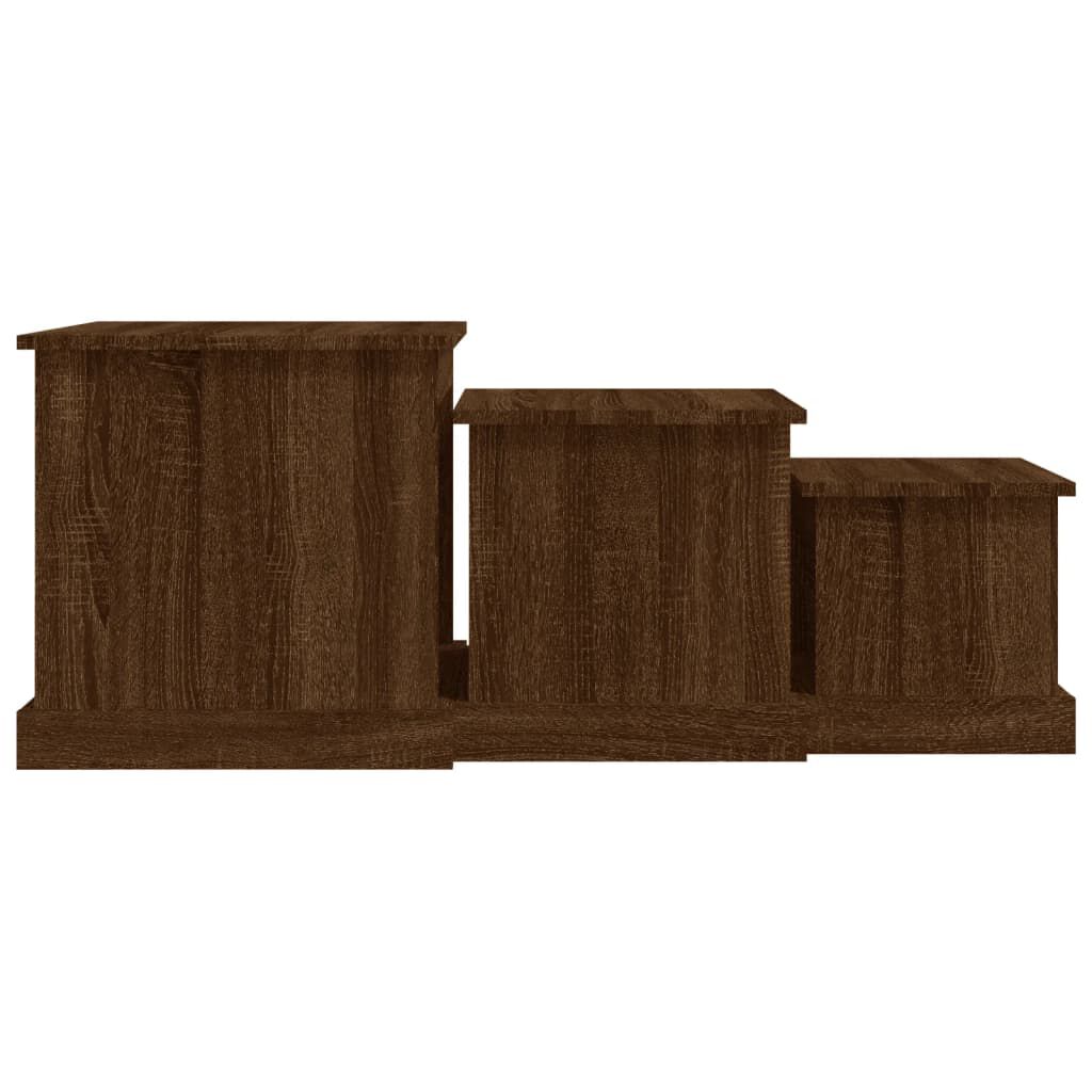 vidaXL Τραπεζάκια Σαλονιού 3 τεμ Brown Oak Επεξ. Ξύλο
