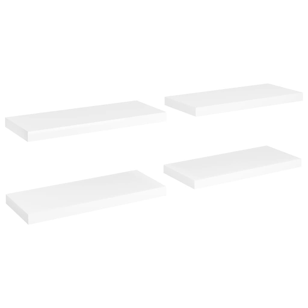 vidaXL Ράφια Τοίχου 4 τεμ. Άσπρα 60x23,5x3,8 εκ. MDF