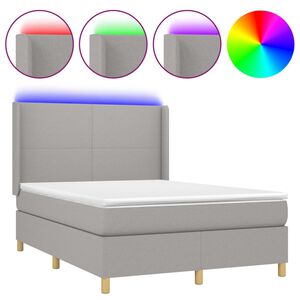 vidaXL &Kappa;&rho;&epsilon;&beta;ά&tau;&iota; Boxspring &mu;&epsilon; &Sigma;&tau;&rho;ώ&mu;&alpha; & LED &Alpha;&nu;.&Gamma;&kappa;&rho;&iota; 140x200&epsilon;&kappa;. &Upsilon;&phi;&alpha;&sigma;&mu;ά&tau;&iota;&nu;&omicron;