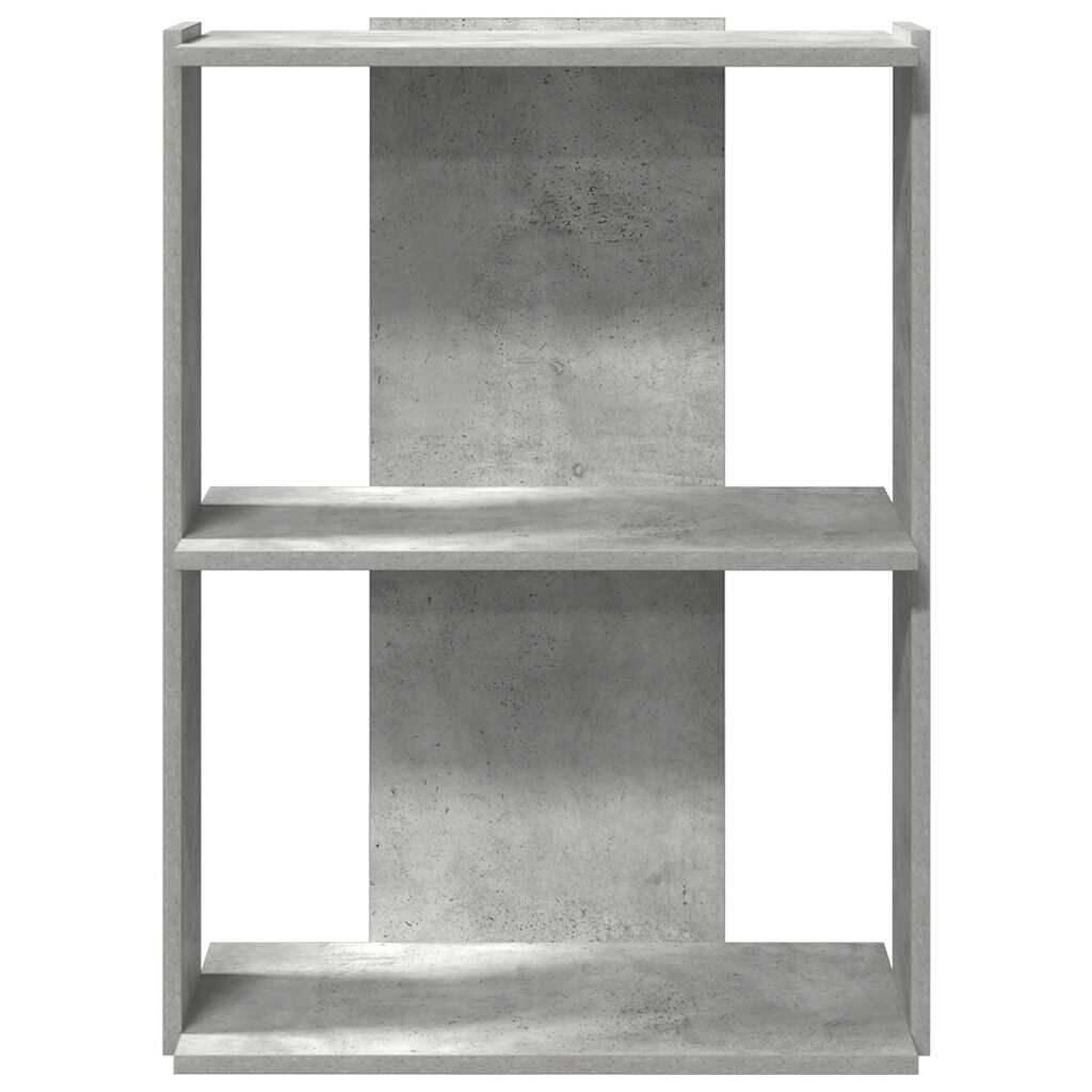 vidaXL Βιβλιοθήκη 3 επιπέδων Μπετόν Γκρι 60x30x80 cm Ξύλινη κατασκευή