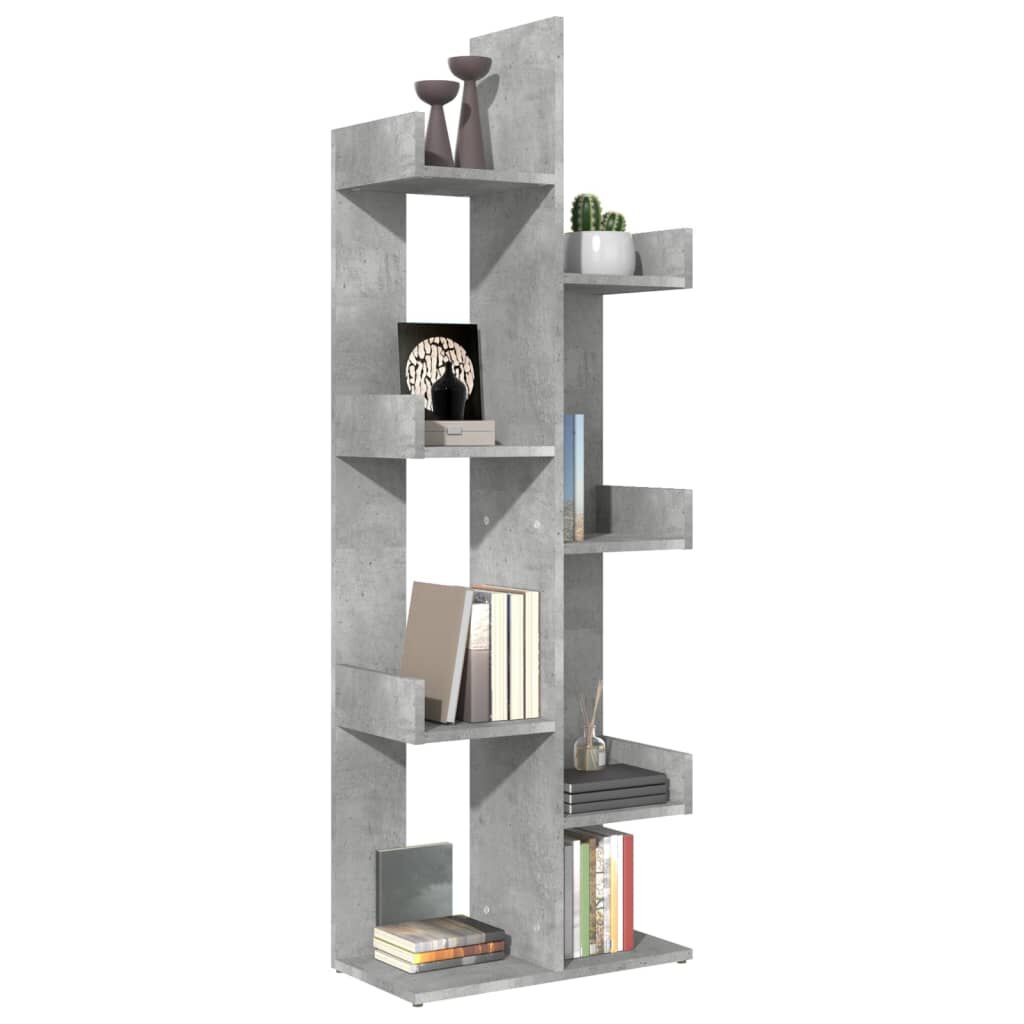 vidaXL Βιβλιοθήκη Γκρι Σκυροδέματος 48 x 25,5 x 140 εκ από Επεξ. Ξύλο