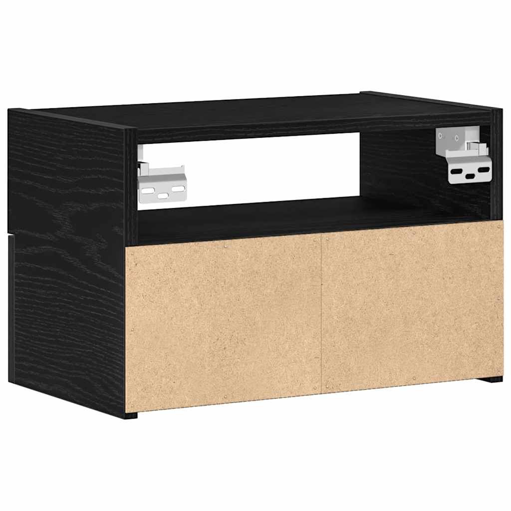 vidaXL Κομοδίνο Επιτοίχιο mαύρο 45x26x28,5 εκ.
