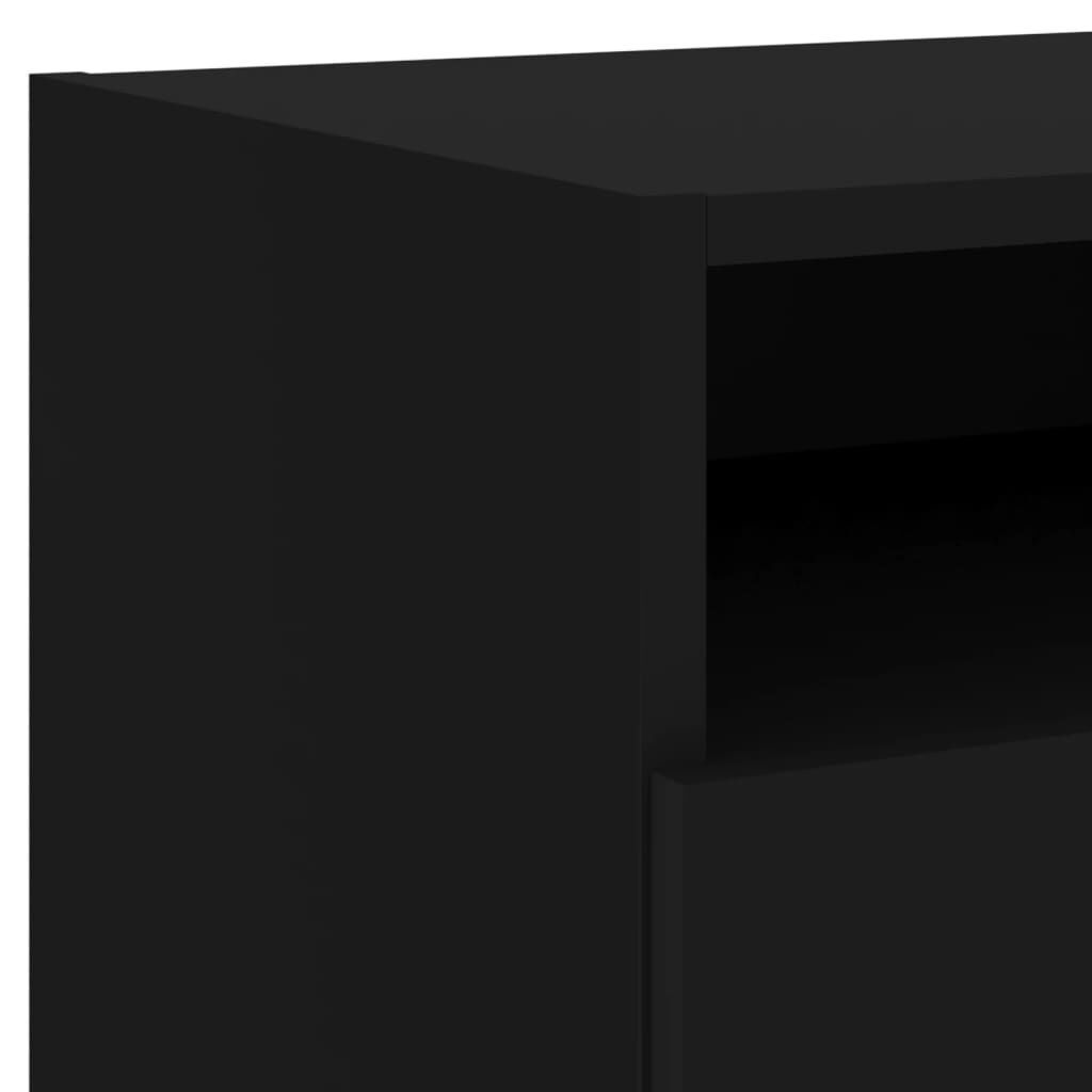 vidaXL Κομοδίνα με Φώτα LED 2 τεμ. Μαύρα 40 x 39 x 37 εκ.