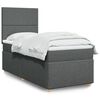 vidaXL Κρεβάτι Boxspring με Στρώμα Σκούρο Γκρι 90x190 εκ. Υφασμάτινο