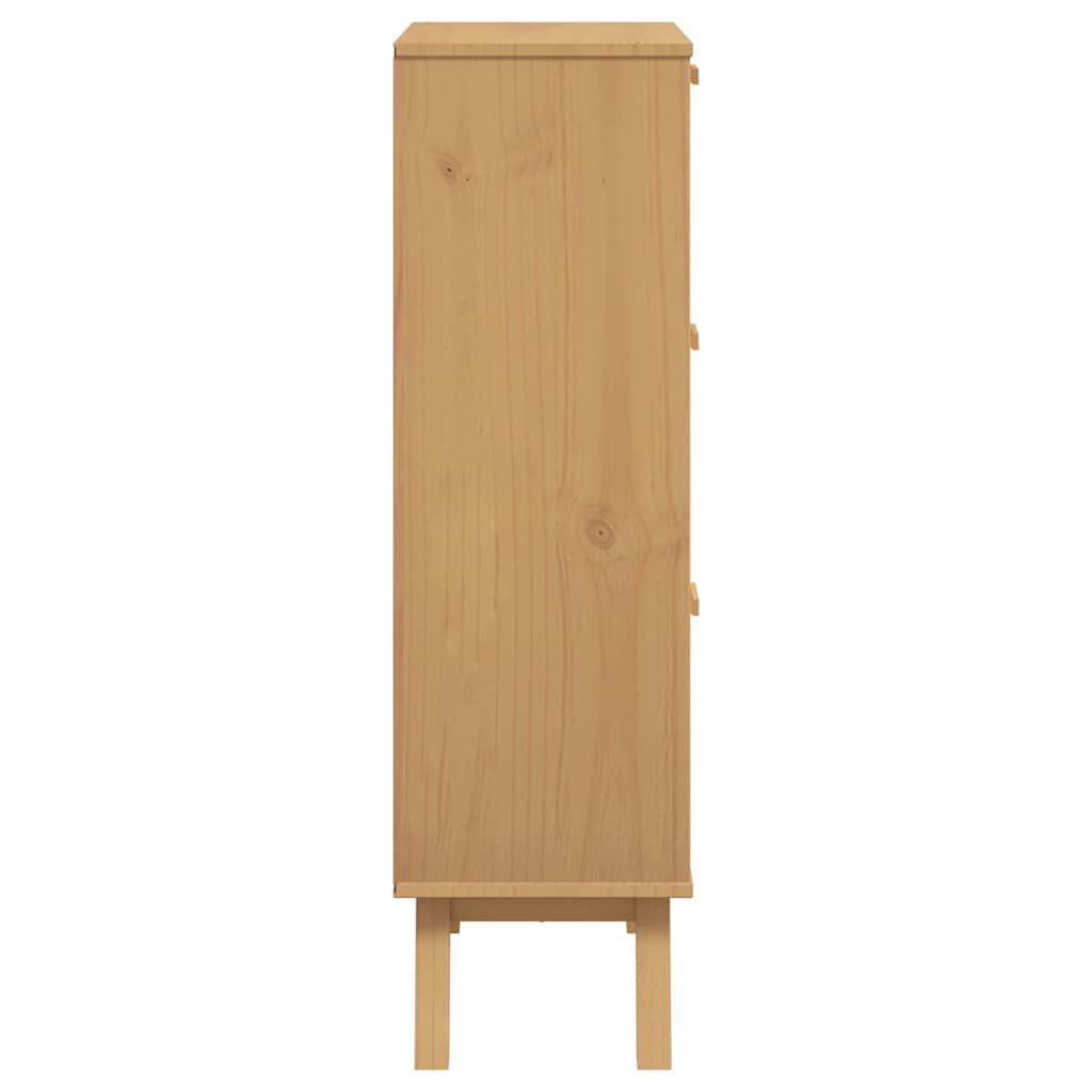 vidaXL Παπουτσοθήκη OLDEN Καφέ 55x35x120 εκ. από Μασίφ Ξύλο Πεύκου