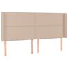 vidaXL Κρεβάτι Boxspring Στρώμα&LED Καπουτσίνο 180x200 εκ. Συνθ. Δέρμα