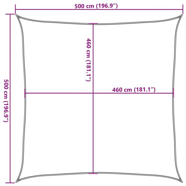 vidaXL Σκίαστρο Ιστιοπλοΐας Αν. Γκρι 5x5 μ. 100% Πολυεστέρας Oxford