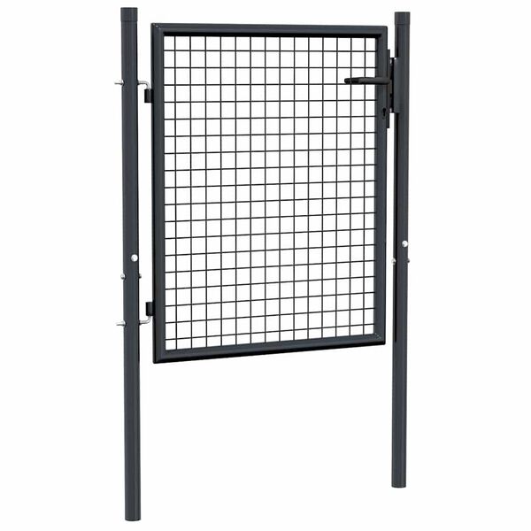 vidaXL Πόρτα Κήπου με Πλέγμα Γκρι 100x75 εκ. από Γαλβανισμένο Ατσάλι