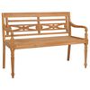 vidaXL Παγκάκι Batavia 120 εκ. από Μασίφ Ξύλο Teak με Taupe Μαξιλάρι