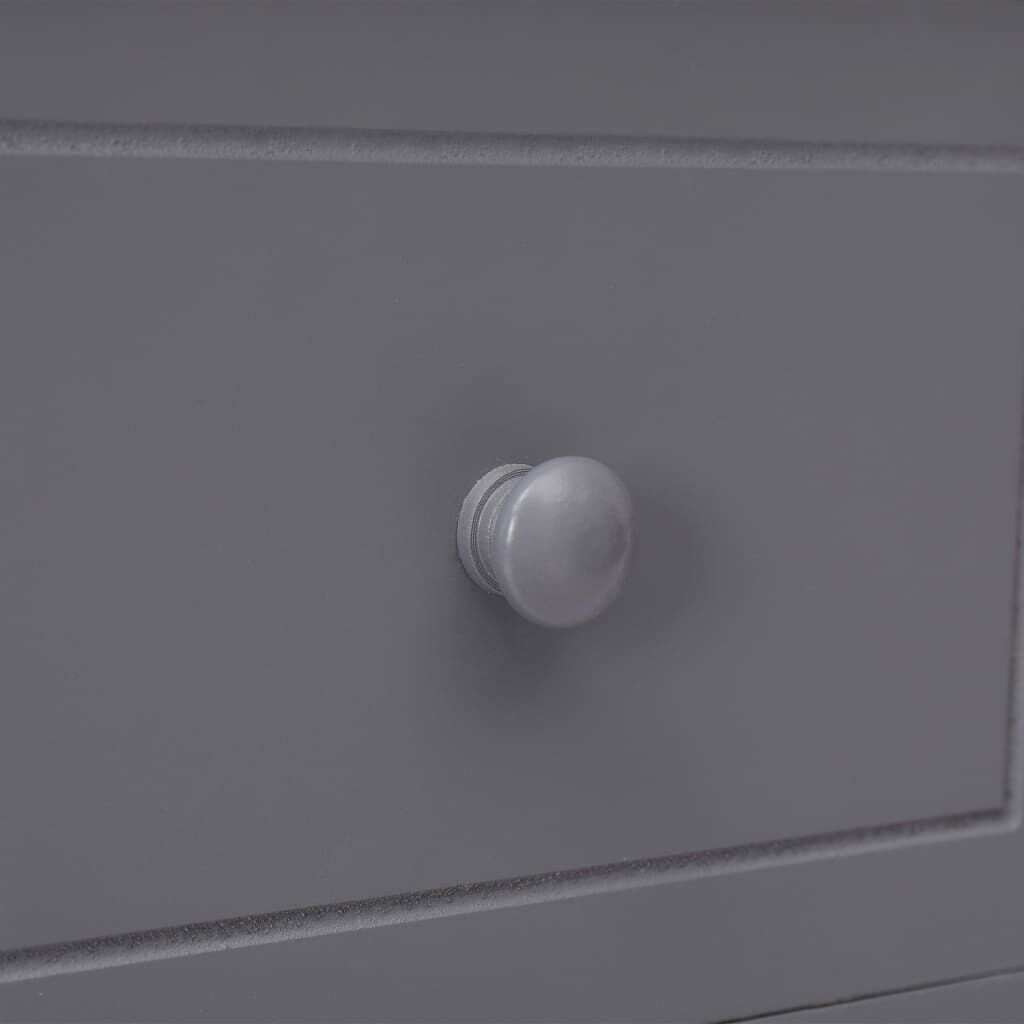 vidaXL Ντουλάπι με 10 Συρτάρια Γκρι 113 x 30 x 79 εκ. από Ξύλο
