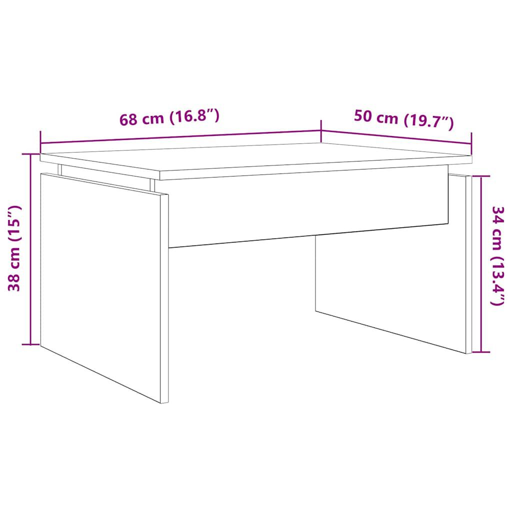 vidaXL Τραπεζάκι Σαλονιού Παλιό Ξύλο 68 x 50 x 38 εκ. από Μοριοσανίδα