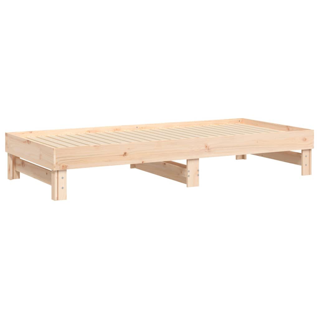 vidaXL Καναπές Κρεβάτι Συρόμενος 2x(80x200) εκ. από Μασίφ Ξύλο Πεύκου