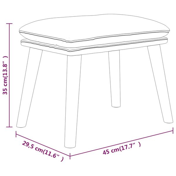 vidaXL Υποπόδιο Μπλε 45 x 29,5 x 35 εκ. Υφασμάτινο
