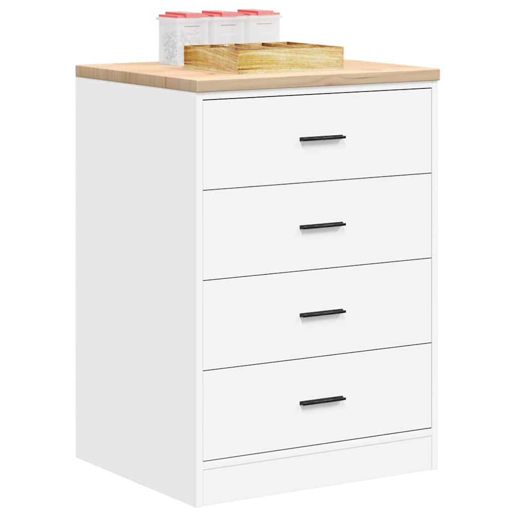 vidaXL ντουλάπι αποθήκευσης γκαράζ Λευκό 60x51x85 εκ μασίφ ξύλο πεύκο