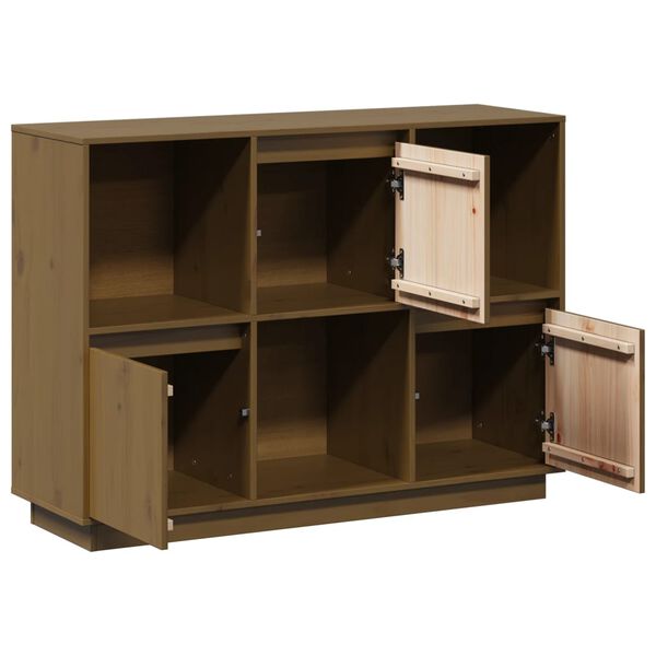 vidaXL Ντουλάπι Καφέ Μελί 110,5x35x80 εκ. από Μασίφ Ξύλο Πεύκου