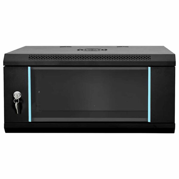vidaXL Ντουλάπα δικτύου με αποθήκευση Μαύρο 60 x 35 x 28 εκ Ατσάλι