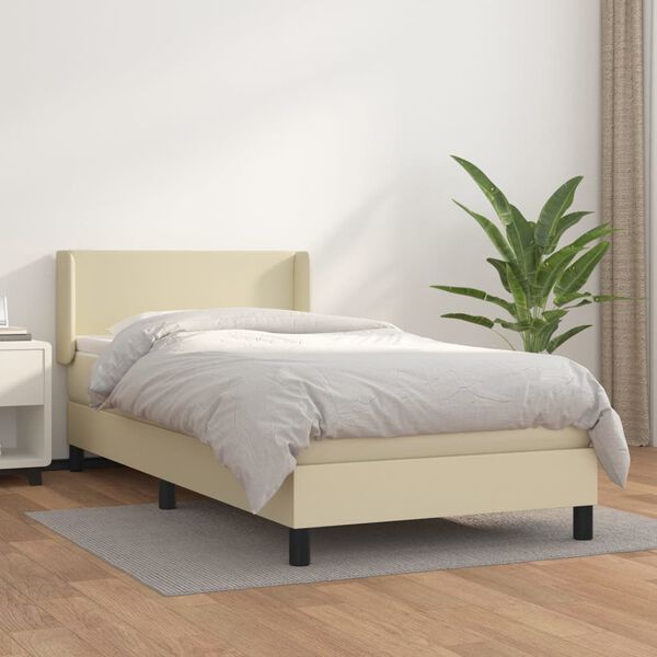 vidaXL &Kappa;&rho;&epsilon;&beta;ά&tau;&iota; Boxspring &mu;&epsilon; &Sigma;&tau;&rho;ώ&mu;&alpha; &Kappa;&rho;&epsilon;&mu; 90x190 &epsilon;&kappa;. &alpha;&pi;ό &Sigma;&upsilon;&nu;&theta;&epsilon;&tau;&iota;&kappa;ό &Delta;έ&rho;&mu;&alpha;