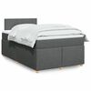 vidaXL Κρεβάτι Boxspring με Στρώμα Σκούρο Γκρι 120x200 εκ. Υφασμάτινο